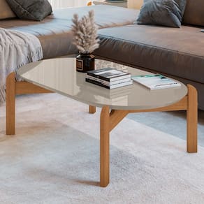 Mesa de Centro Lizz Oblonga Off White/Cedro- Casa D