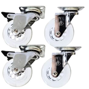 4 Rodízio Gel 75mm Giratório 2 Com Freio E 2 Sem Freio