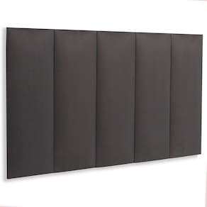 Cabeceira Solteiro Estofada Kit 5 Placas Reta - Suede Cinza Escuro
