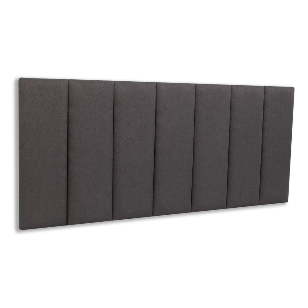 Cabeceira Casal Estofada Kit 7 Placas Reta - Linho Cinza Escuro