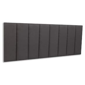 Cabeceira Queen Estofada Kit 8 Placas Reta - Linho Cinza Escuro