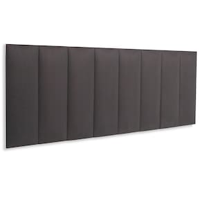 Cabeceira Queen Estofada Kit 8 Placas Reta - Suede Cinza Escuro