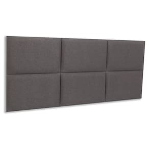 Cabeceira Casal Estofada Kit 6 Placas Retangular - Linho Cinza Escuro