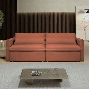 Sofá Cama Retrátil e Reclinável Aurora Terracota