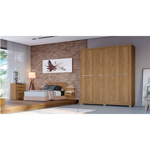 Guarda Roupa Casal E530 6 Portas 2 Gavetas Kappesberg - Marrom