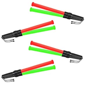 Bastao Sinalizador Grande 2 Cores Kit 4 Unidades Led Fluorescente Segurança Emergencia