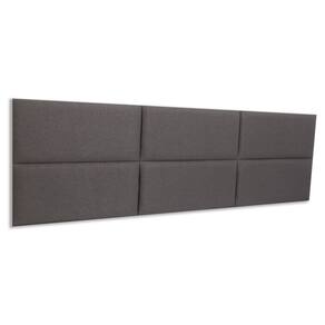 Cabeceira King Estofada Kit 6 Placas Retangular - Linho Cinza Escuro