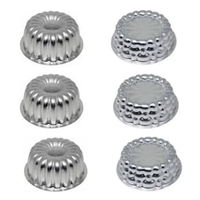 Kit 6 Peças Mini Forma Bolo Pudim Torta Suíça Decorada C9
