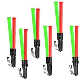 Bastao Sinalizador Led 2 Cores Kit 6 Unidades Fluorescente Lanterna Estacionamento Transito Obra