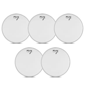Kit 5 Peles Porosas para Bateria 14" Branca New York