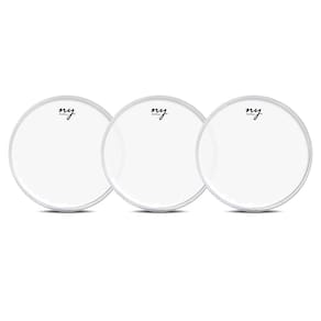 Kit 3 Peles Leitosas Translucidas para Bateria 12" New York