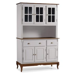 Cristaleira Arca e Oratório 6 Portas 2 Gavetas Hannover 60804 - Off White/Imbuia Glazer