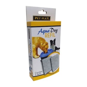 Refil do Filtro de carvão ativado para Fonte Bebedouro Aqua Dog 6 Litros Pet Flex - Caixa com 2 unidades