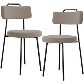 Kit 02 Cadeiras Decorativas Estofada Para Sala De Jantar Barcelona L02 Bouclê Bege