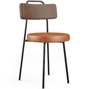 Cadeira Decorativa Estofada Para Sala De Jantar Barcelona L02 Couríssimo Marrom Camel