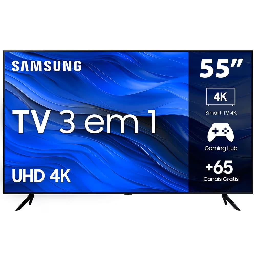 REEMBALADO: Smart TV Samsung 55 Polegadas 4K UHD UN55CU7700GXZD
