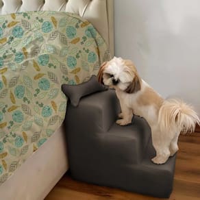 Escada Pet Para Cães e Gatos Teddy 3 Degraus Marrom
