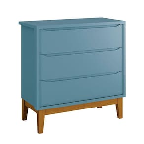 Cômoda Gaveteiro Infantil New Classic Azul com Pés Madeira - Reller