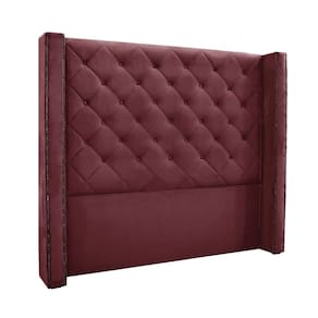 Cabeceira Cama Box Casal 140cm e Recamier Vicenza Veludo Vinho S04 - D`Rossi