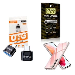 Kit Usb Para Tipo C + Capinha Samsung S23 Plus + Película 3D