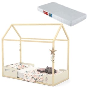 Mini Cama Montessoriana Liv Off White Natural com Colchão - Matic