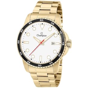 Relógio Champion Masculino Ref: Ca31677h Casual Aço Dourado