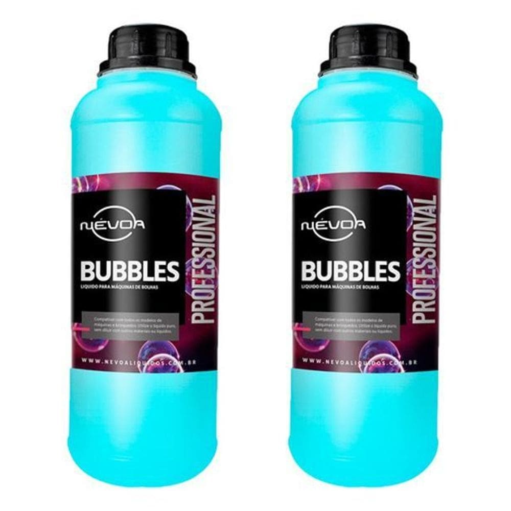 Kit 2 Liquidos Para Bolhas De Sabão Bubbles 1 Litro Nevoa