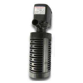Bomba submersa com filtro oxigena e filtra a água. 300 lt/h.