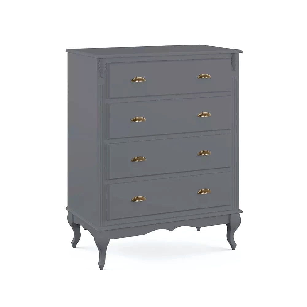 Cômoda de Madeira 4 Gavetas Pés Luis Xv 60816 Hannover - Cinza