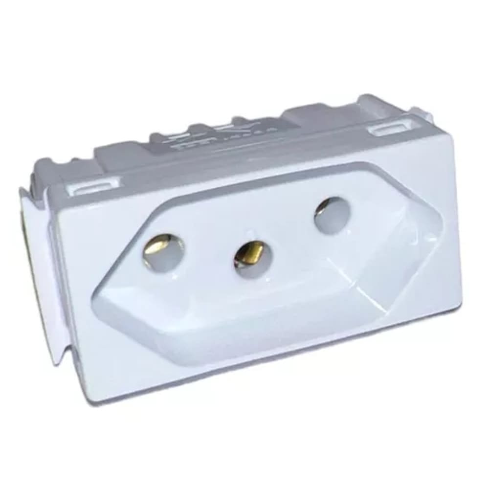 Tomada 2P+T 10A/250V Aria Branca - Tramontina