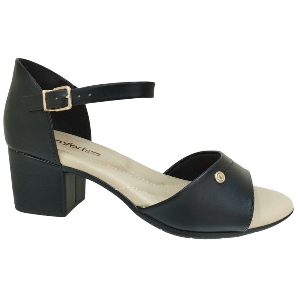 Sandalia Comfortflex Ultraconforto Salto Baixo Quadrado Casas Bahia