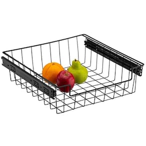 Gaveta Deslizante Embutida Com Trilhos Preto Fosco 37X38X10