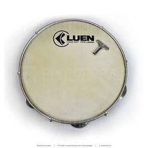 Pandeiro 10 Abs Branco Aro Plat Inox Pele Animal 06 Afin Sples