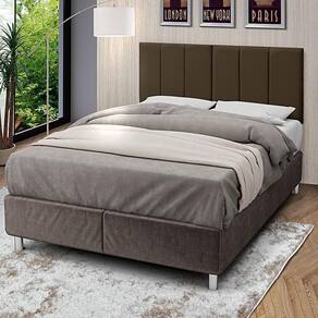 Cabeceira casal laura 1.40 almofadada sued marrom- decor