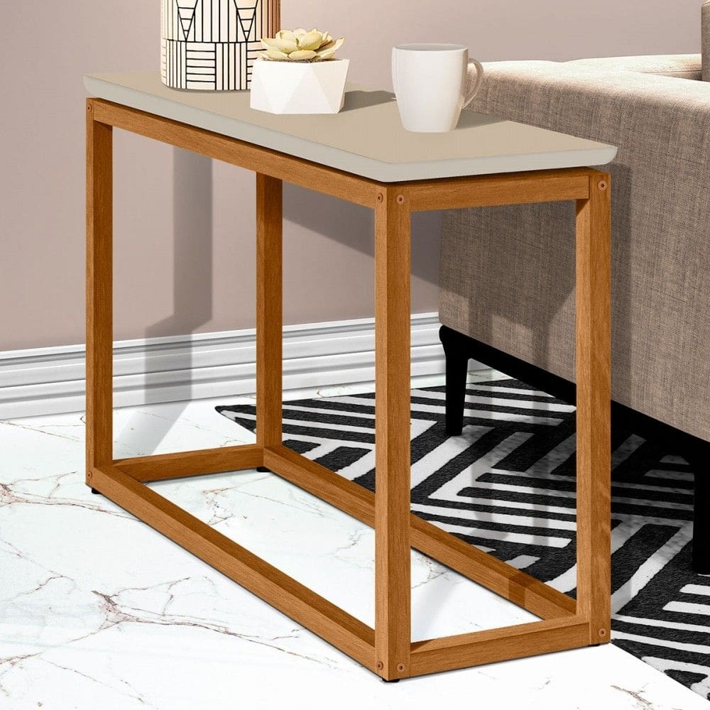 Mesa de Canto Supreme Off White/Nature - Tebarrot
