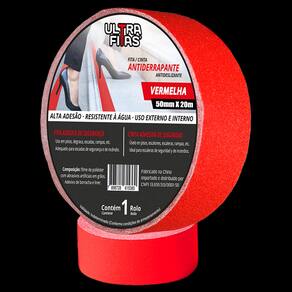Fita Antiderrapante 50 mm X 20 Metros - Vermelha