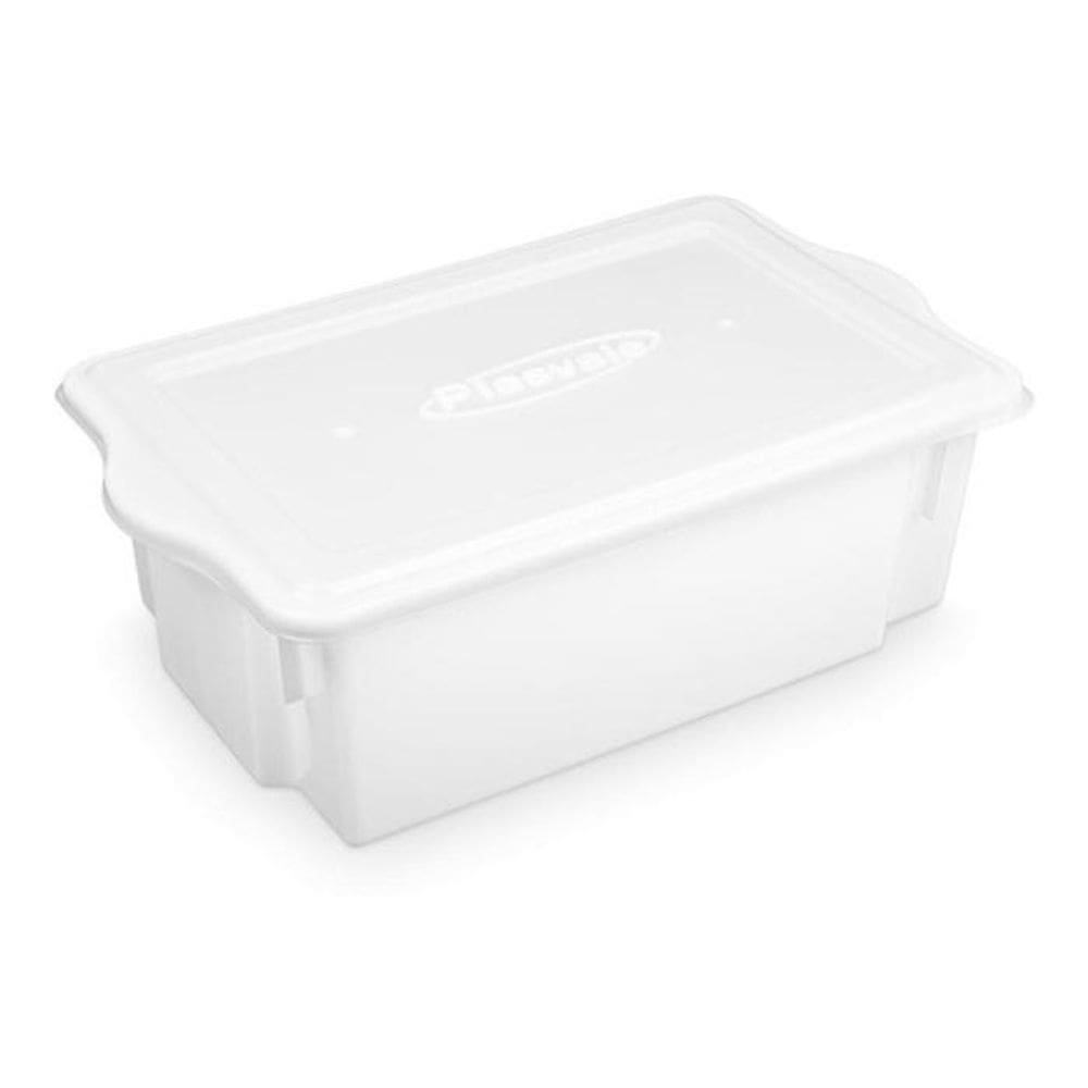 Caixa bandeja plástica 24,5 litros tampa empilhável açougue