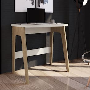 Escrivaninha para Escritório 75cm Primazzia Carvalho Mel/Off White