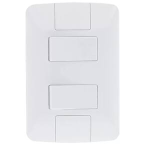 Conjunto Placa + 2 Interrupitor Simples 6A Aria Branca - Tramontina