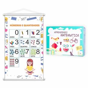 Kit jogo aprendendo matemática + banner números 0 a 9 p
