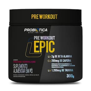 Pré treino epic pote 300g sabor: frutas vermelhas