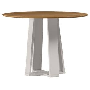 Mesa de Jantar 100x100 cm Isabela sem Vidro Off White Ype - New Ceval