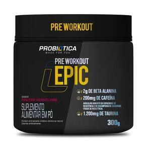 Pré treino epic pote 300g sabor: frutas vermelhas
