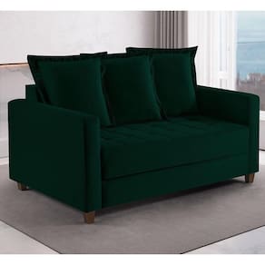 Sofa Cama Rocca Colchao Casal Talento Móveis Verde/Castanho