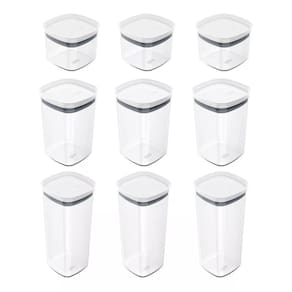 Kit 9 Potes Herméticos Porta Alimentos Mantimentos Com Tampa