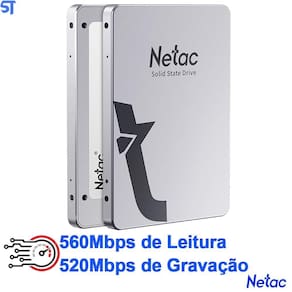 Ssd netac 128gb 2.5 sataiii 560mbps leitura 520mbps gravação