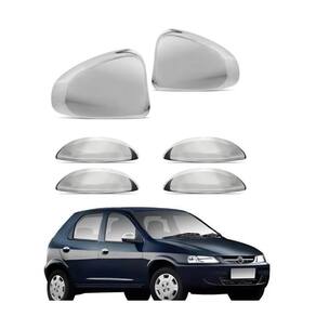 Kit aplique capa cromada retrovisor maçanetas celta 2002