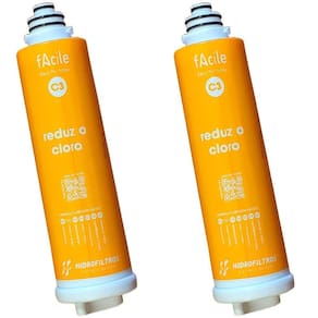Kit 2 refil filtro facile c3 purificador agua hidrofiltros