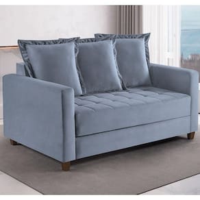 Sofa Cama Rocca Colchao Casal Talento Móveis Cinza/Castanho