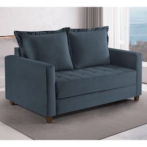 Sofa Cama Frisa Colchao Talento Móveis Grafite/Castanho